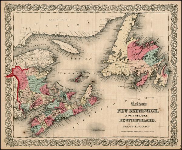 93-Canada Map By Joseph Hutchins Colton