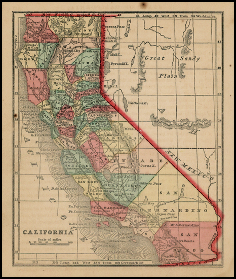 36-California Map By Sidney Morse  &  Samuel Gaston