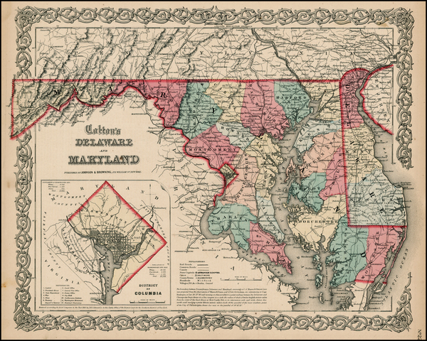 14-Mid-Atlantic Map By Joseph Hutchins Colton