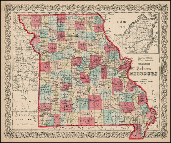 72-Midwest and Plains Map By Joseph Hutchins Colton