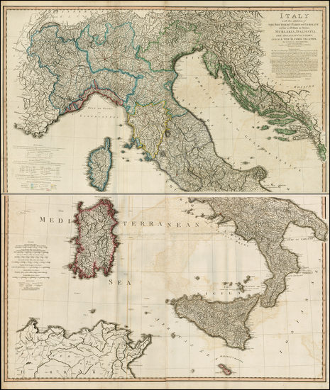 77-Austria, Balkans, Italy and Balearic Islands Map By William Faden