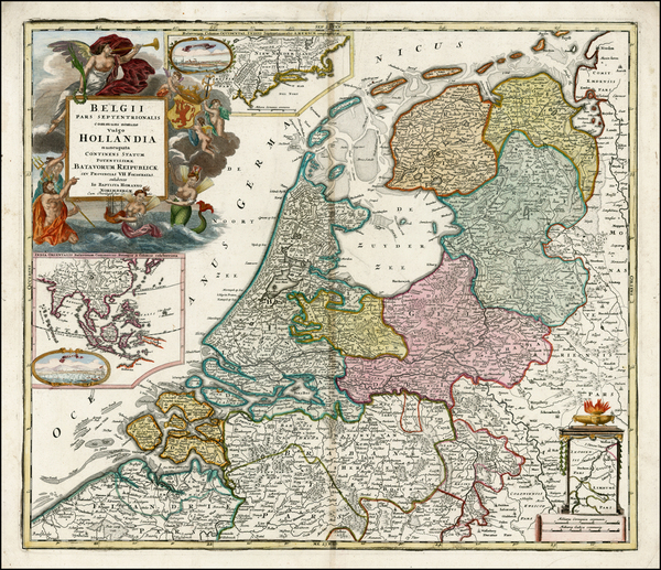 27-New England and Netherlands Map By Johann Baptist Homann