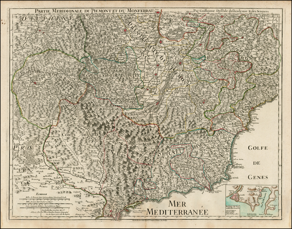 92-France and Italy Map By Philippe Buache