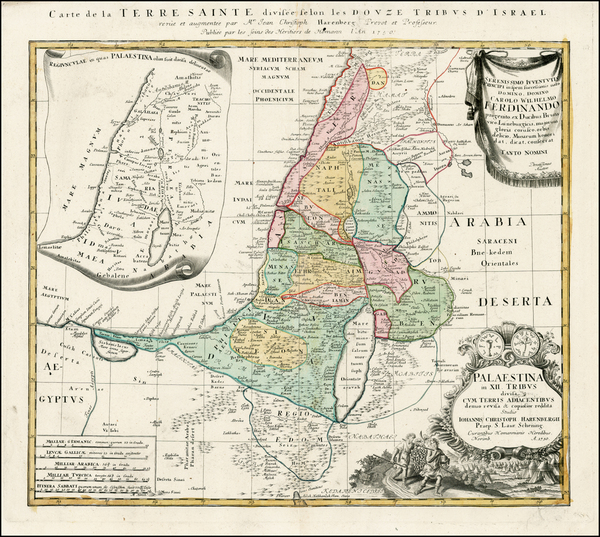 42-Holy Land Map By Johann Christoph Harenbergh