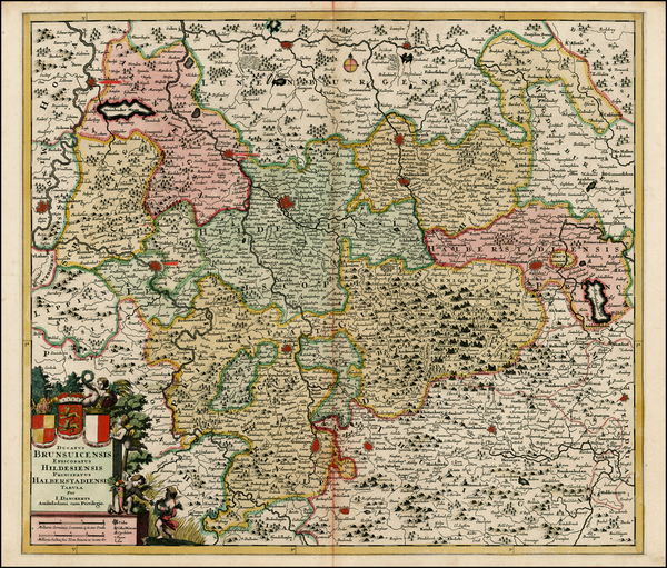 36-Norddeutschland Map By Justus Danckerts