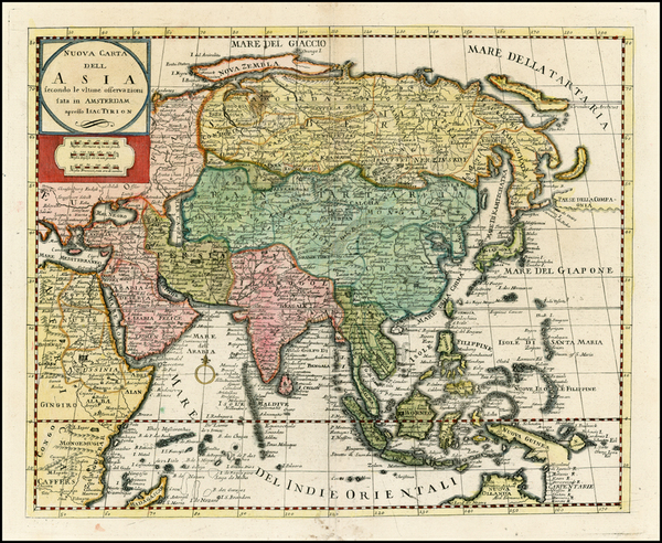 26-Asia and Asia Map By Giambattista Albrizzi