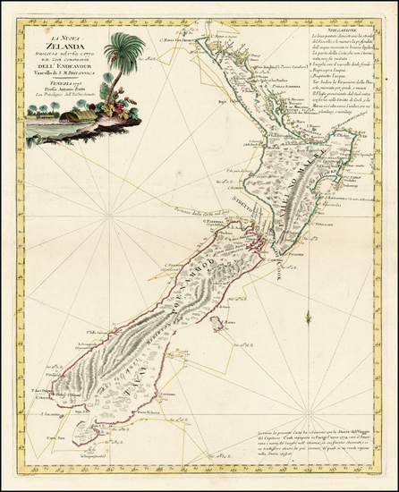 9-New Zealand Map By Antonio Zatta