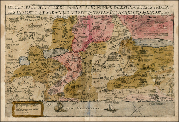 3-Holy Land Map By Gerard de Jode