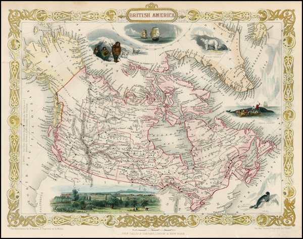 2-Polar Maps, Alaska and Canada Map By John Tallis