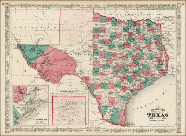 13-Texas Map By Alvin Jewett Johnson