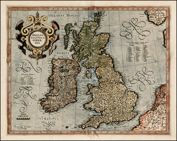 60-British Isles Map By  Gerard Mercator