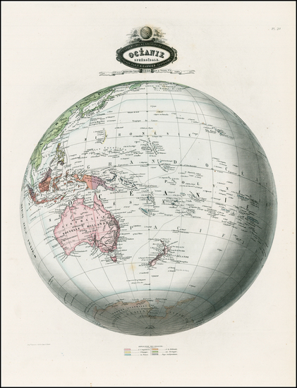 80-Polar Maps and Oceania Map By F.A. Garnier