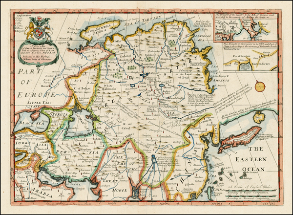 100-China, Japan, Central Asia & Caucasus and Russia in Asia Map By Edward Wells