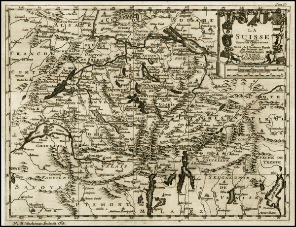 98-Switzerland Map By Emanuel Tourneisen