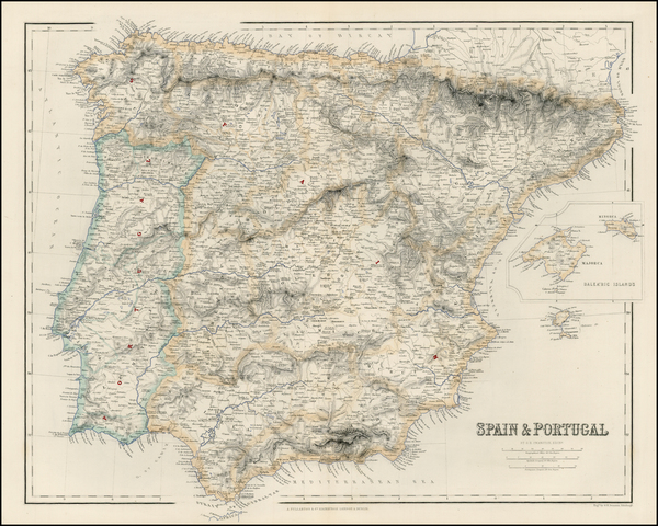 97-Spain and Portugal Map By Archibald Fullarton & Co.