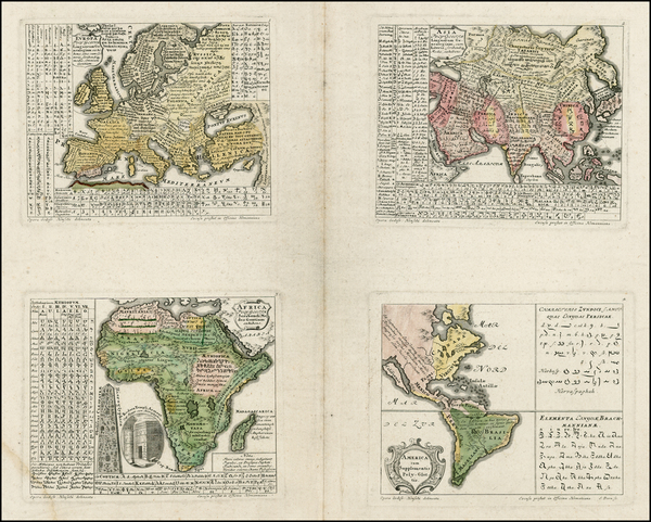 12-World, South America, Europe, Europe, Asia, Asia, Africa, Africa, America and Curiosities Map B