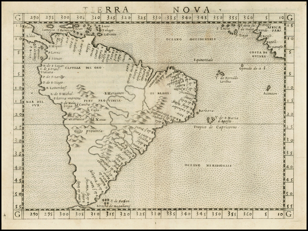 42-South America Map By Girolamo Ruscelli