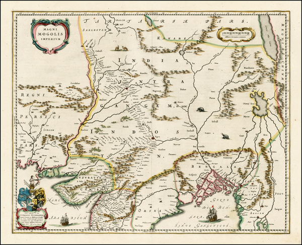 13-India and Central Asia & Caucasus Map By Willem Janszoon Blaeu