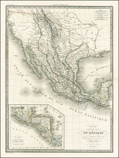 100-Texas, Southwest, Rocky Mountains, Mexico and California Map By Alexandre Emile Lapie