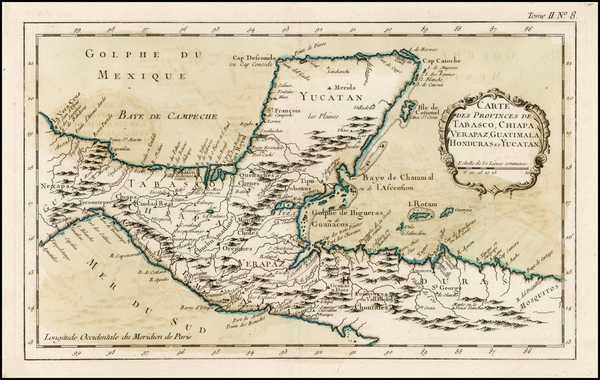 17-Central America Map By Jacques Nicolas Bellin