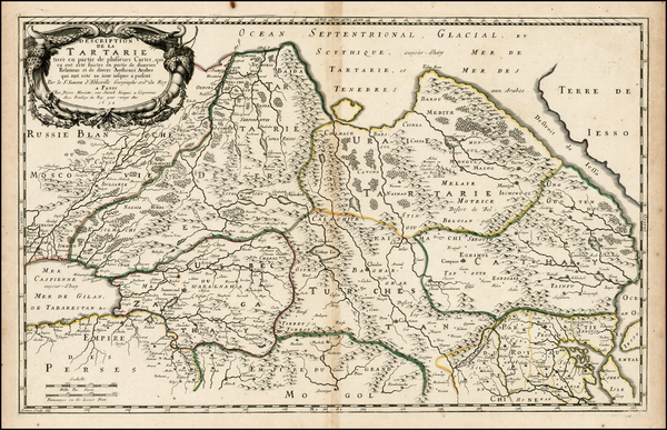 100-China, Korea, Central Asia & Caucasus and Russia in Asia Map By Nicolas Sanson