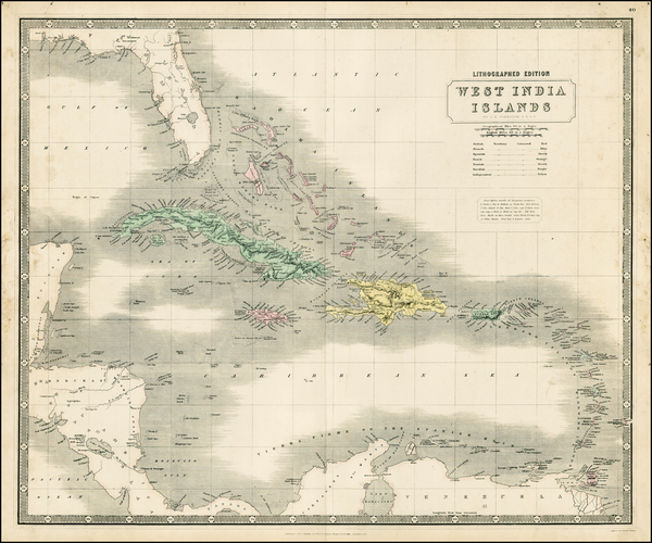 48-Southeast and Caribbean Map By W. & A.K. Johnston