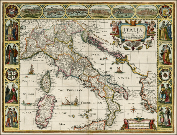 18-Balkans, Italy, Mediterranean and Balearic Islands Map By John Speed