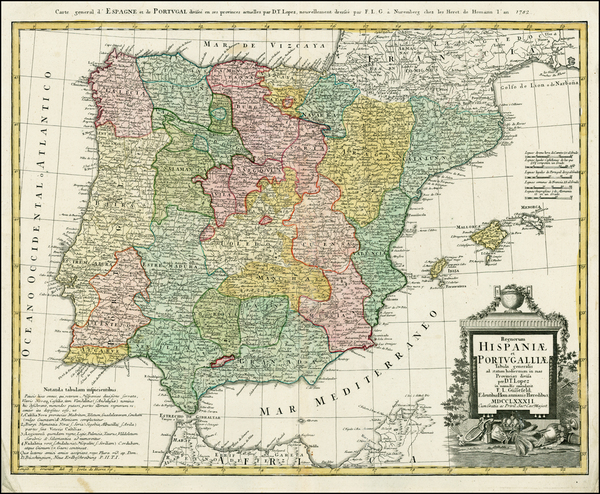 15-Spain and Portugal Map By Homann Heirs