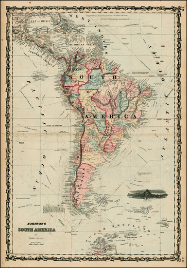 29-South America Map By Benjamin P Ward  &  Alvin Jewett Johnson