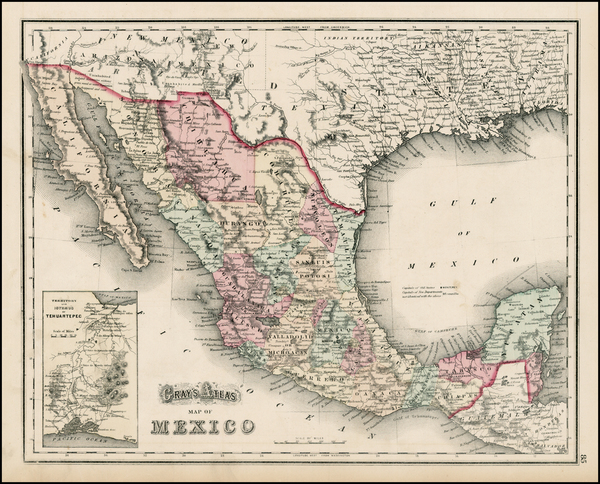 100-Mexico, Baja California and Central America Map By OW Gray