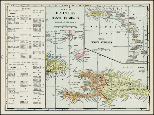 92-Caribbean Map By George F. Cram