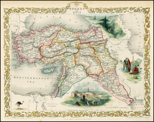 7-Turkey, Mediterranean, Middle East and Turkey & Asia Minor Map By John Tallis