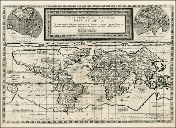 29-World and World Map By Cornelis de Jode