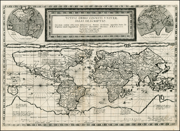 50-World and World Map By Cornelis de Jode