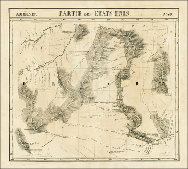 48-Plains and Rocky Mountains Map By Philippe Marie Vandermaelen