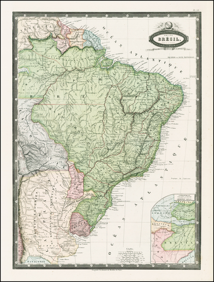 37-Brazil Map By F.A. Garnier