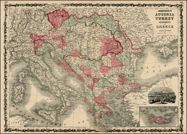 37-Hungary, Balkans, Turkey and Greece Map By Benjamin P Ward  &  Alvin Jewett Johnson