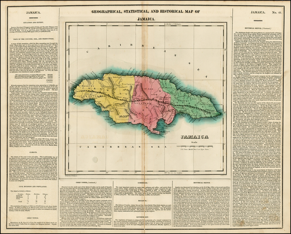 26-Caribbean Map By Henry Charles Carey  &  Isaac Lea