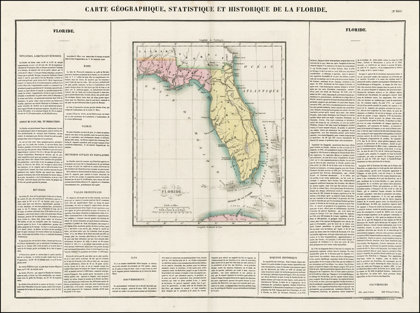 70-Florida and Southeast Map By Jean Alexandre Buchon