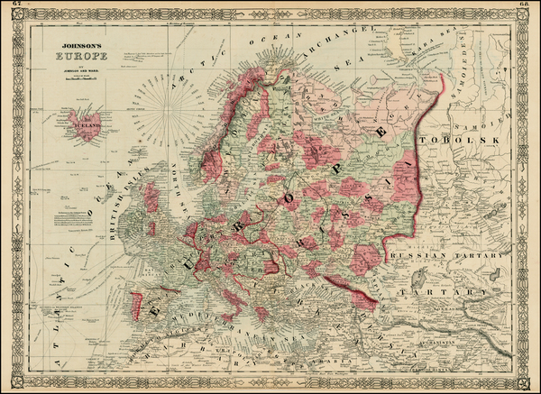 73-Europe and Europe Map By Benjamin P Ward  &  Alvin Jewett Johnson