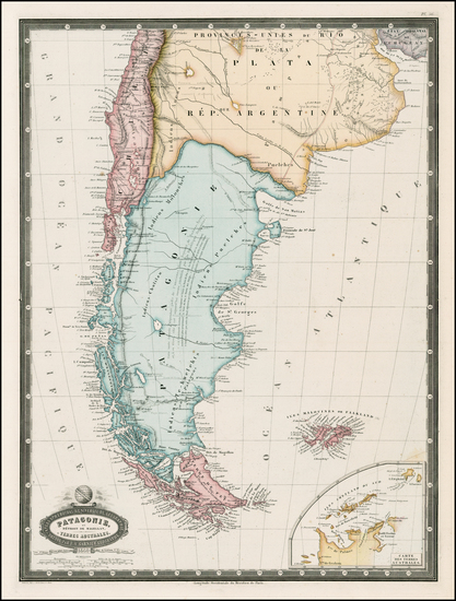 97-Polar Maps and South America Map By F.A. Garnier