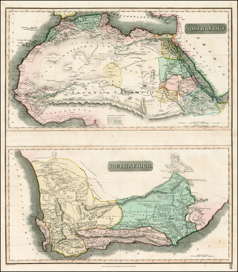 95-North Africa and South Africa Map By John Thomson