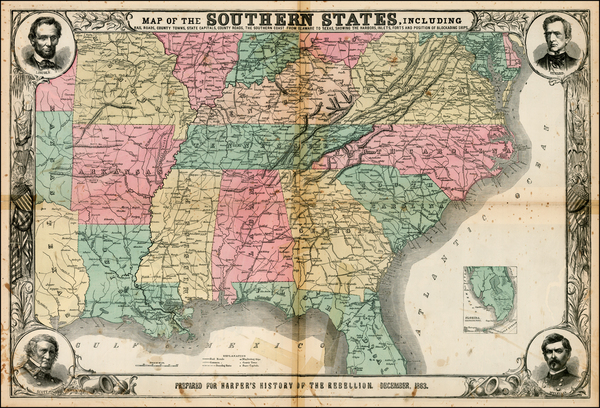61-South, Southeast and Texas Map By Harper