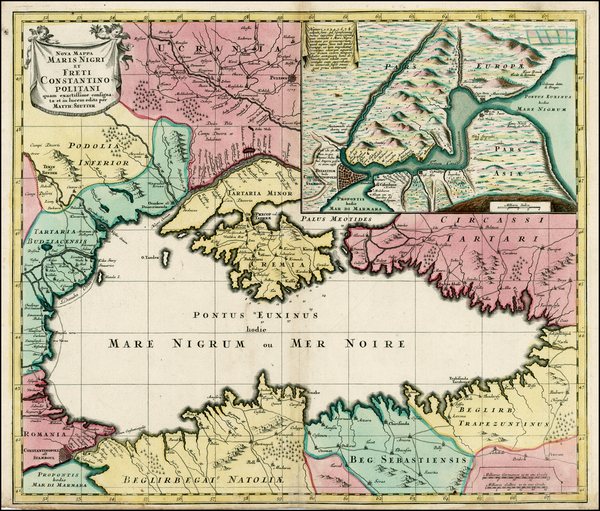 62-Ukraine, Balkans, Turkey and Turkey & Asia Minor Map By Matthaus Seutter