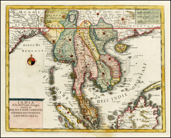 9-China, India, Southeast Asia and Other Islands Map By Giambattista Albrizzi