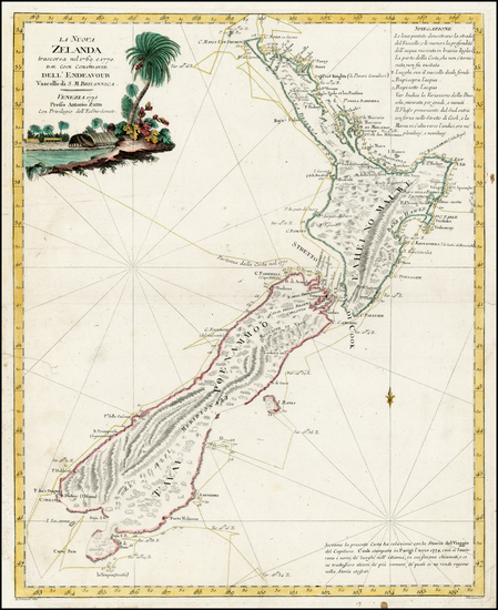 23-New Zealand Map By Antonio Zatta