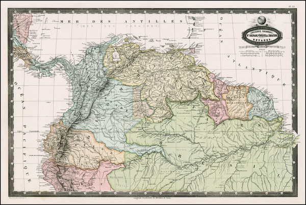 88-South America Map By F.A. Garnier