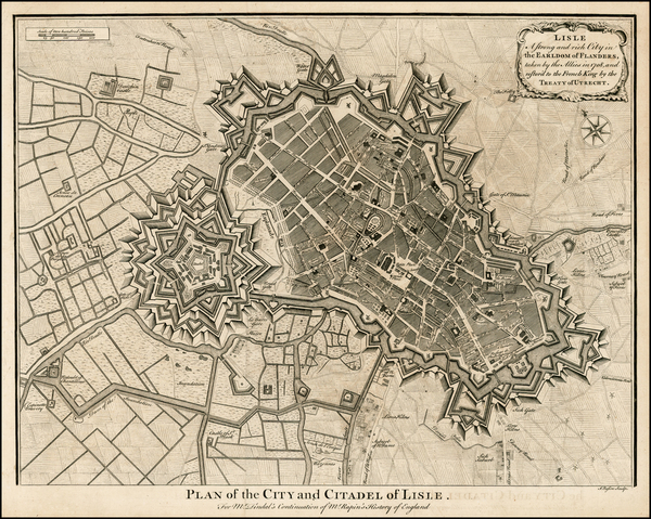 70-France Map By Paul de Rapin de Thoyras