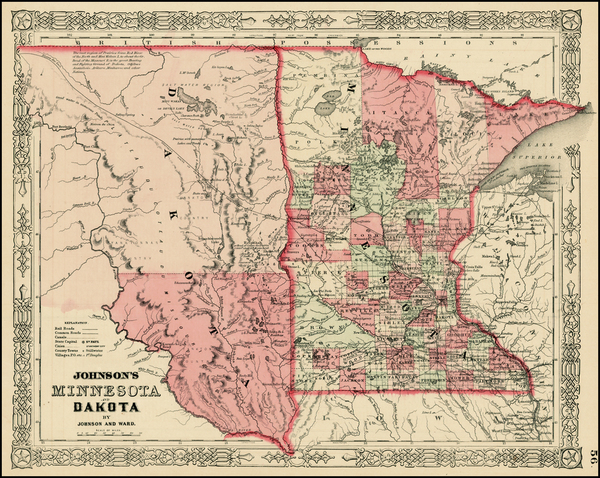 97-Midwest and Plains Map By Benjamin P Ward  &  Alvin Jewett Johnson