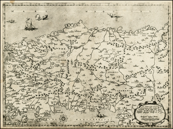 70-Other Islands and Turkey & Asia Minor Map By Giacomo Gastaldi / Bolognini Zaltieri